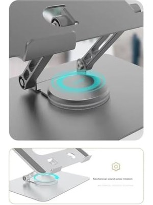 Nexa 360 Derece Sonsuz Pozisyonda Dönebilen Katlanabilir Metal Alaşımlı Yükseklik ve Açı Ayarlı Kaydırmaz Telefon ve Tablet Standı (Tablet Standı N03)