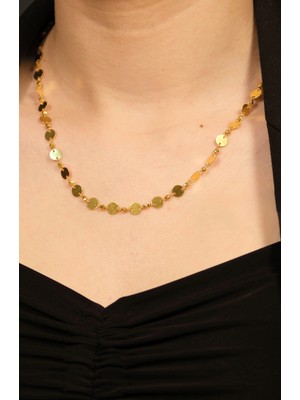 Dorikalı Pul Zincir Kolye 22 Ayar A079455