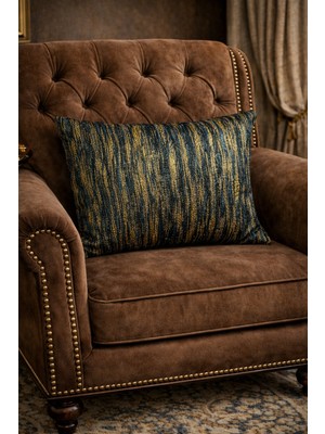 Lena Maison Haliç Kırlent Kılıfı Hardal-Yeşil Çizgili 47X47 cm