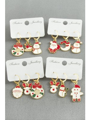 Zero Land Matrixzn Yılbaşı Temalı Lüx Mineli Küpe - Ebruli