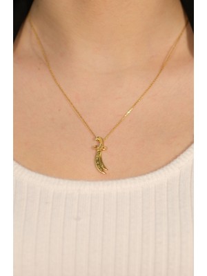 Hz Ali Yazılı Zülfikar Kılıç Kolye 22 Ayar A042301