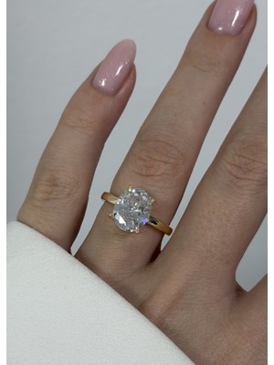 Belirtilmemiş Oval Pinterest Yüzüğü Kadınlar İçin Ayarlanabilir Bedeni Lak Kaplama Maden ile Şık Tasarım