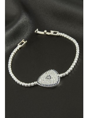 Zero Land Matrixzn Oval Zirkon Taşlı Çocuk Bileklik 16 cm - Gümüş Rengi