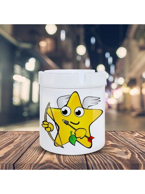 Asilmeydan Kanatlı Okçu Yıldız Baskılı Küllük Seramik Kül Tablası-14509