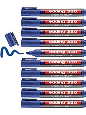 Nexa 330 Permanent Markör Mavi - 10 Kalem - 1-5 mm Kesik Uçlu