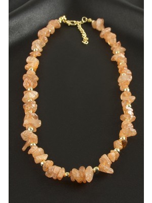 Zero Land Matrixzn Akik Kırık Doğaltaş Kolye - Turuncu