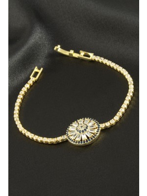 Zero Land Matrixzn Yuvarlak Zirkon Taşlı Çocuk Bileklik 16 cm - Gümüş Rengi