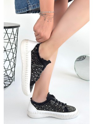 Aesco Guji Siyah Kot Bağcıklı Spor Ayakkabı - Lisinya