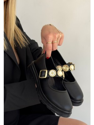 Aesco Okira Siyah Cilt Oxford Ayakkabı - Lisinya