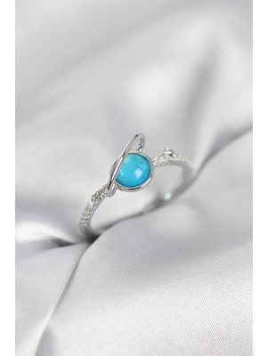 Prativas Gümüş Renk Zirkon Taşlı Satürn Model Kadın Yüzük - PRT3500EB10510