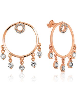 Tienda Elegante Gümüş Halka Bayan Küpe