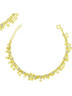 Tienda Elegante Gümüş Gold Şans Bayan Bileklik