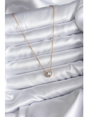 Aesco 316L Çelik Zincir Gold Renk Charm Kadın Kolye - Lisinya