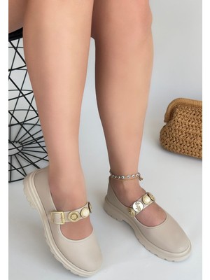 Aesco Okira Bej Cilt Oxford Ayakkabı - Lisinya