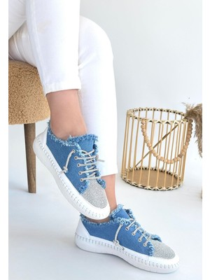 Aesco Enber Mavi Kot Bağcıklı Spor Ayakkabı - Lisinya