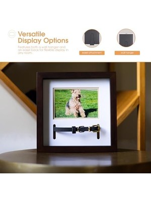 Nexa Pet Yaka Hatıra Çerçevesi, Evcil Hayvan Anıtı Resim Çerçevesi, Evcil Hayvan Sahibi Ev Dekoru, Kedi Veya Köpek Hatırası, 3 "x 4.5" Fotoğraf Ekleme, Duvara Montaj ve Masa Üstü Çerçeve, Espresso