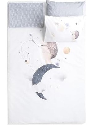 Nexa Soley | Luna |%100 Pamuklu Bebek Nevresim Takımı Gri