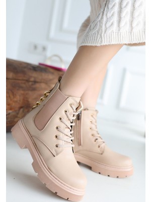 Aesco Harte Nude Cilt Bağcıklı Bot - Lisinya