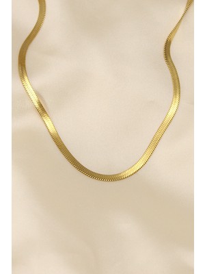 Aesco 316L Çelik Altın Renk 45 cm Italyan Zincir Model Kadın Kolye - Lisinya