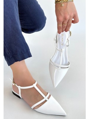 Aesco Canca Beyaz Rugan Babet Ayakkabı - Lisinya