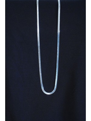 Aesco Italyan Çelik Kolye 45CM 4mm Paslanmaz Gümüş
