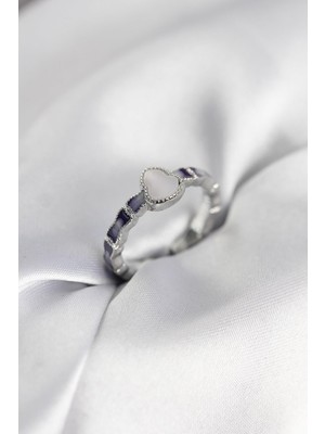 Prativas Gümüş Renk Mineli Su Kabağı Model Kadın Yüzük - PRT3500EB10409