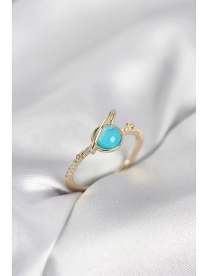 Prativas Gold Renk Zirkon Taşlı Satürn Model Kadın Yüzük - PRT3500EB10511