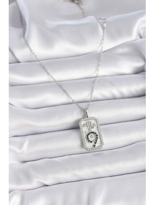 Aesco 316L Çelik Gümüş Renk Zincir Akrep Burcu Zirkon Taşlı Kadın Kolye - Lisinya