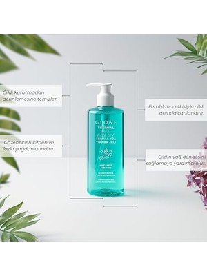Liora Termal Yüz Temizleme Jeli, 200ML - Sebum Dengeleyici ve Gözenek Arındırıcı, Çay Ağacı & Mentol Ferahlığı, Günlük Yüz Yıkama Jeli