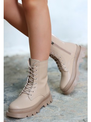 Aesco Orge Nude Cilt Bağcıklı Bot - Lisinya