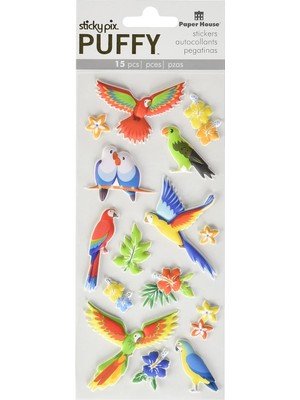 Nexa Productions Kabarık Çıkartmalar, Kuşlar, 3'lü Paket, 3 Adet