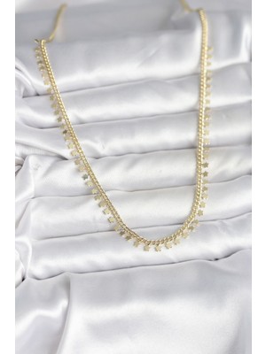 Aesco Pirinç Gold Renk Sıralı Yıldız Kadın Kolye - Lisinya