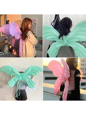 Liora Büyük Boy Mavi Kelebek Kanat Folyo Balon