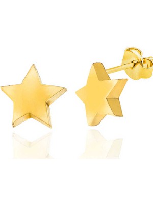 Tienda Elegante Gümüş Gold Yıldız Çivili Kadın Küpe