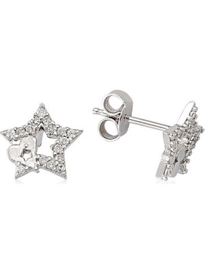 Fm Gümüş Çivili Yıldız Küpe