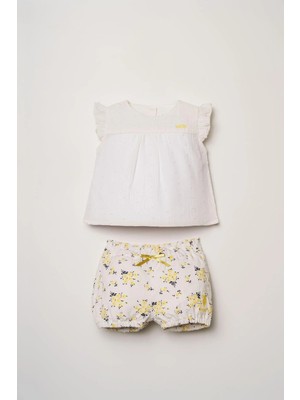 U.s. Polo Assn. Kız Bebek Şort Takım 6-36 Ay Sarı