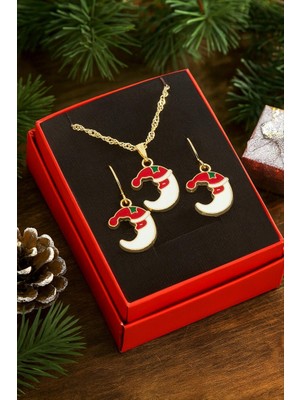 Zero Land Matrixzn Hilal Yılbaşı Kutulu Zincir Kolye Set - Kırmızı