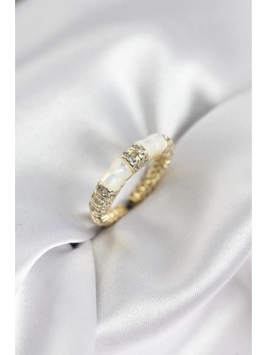 Prativas Zirkon Taşlı Kemik Model Gold Renk Kadın Yüzük - PRT3500EB10387