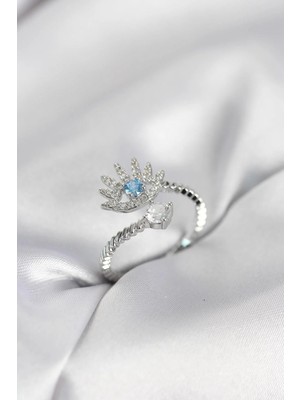 Prativas Gümüş Renk Göz Model Zirkon Taşlı Kadın Yüzük - PRT3500EB10528