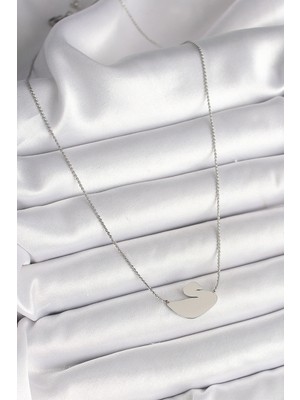 Aesco 316L Çelik Gümüş Renk Zincir Kuğu Model Kadın Kolye - Lisinya