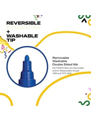 Liora Posca Pc-5m Su Bazlı Boya Işaretleyicileri, Ters Çevrilebilir Orta Uç, Çeşitli Renkler, 8'li Kalem Paketi