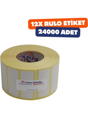 Nexa Eko Termal Etiket 50MM x 20MM Ruloda 2000 Adet Toplam 24000 Adet 12 Rulo 40MM Çapında Direk Termal Transfer Etiketi