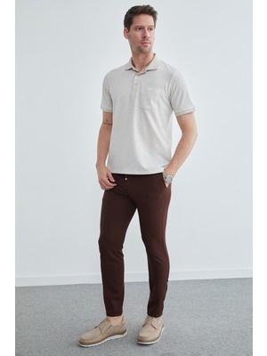 FullaModa Petek Kumaş Düğmeli Polo Yaka Tişört