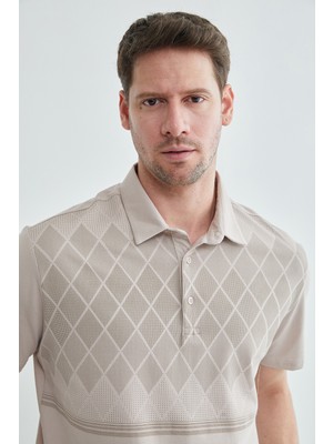 FullaModa Baklava Desenli Polo Yaka Tişört