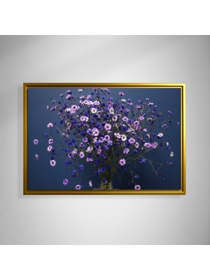 Gece Mavisi Cipso’nun Zarafeti - Çerçeveli Kanvas Tablo