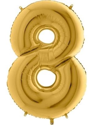 Liora 8 Rakamlı 16 Inç Renk Folyo Balon 36 cm (Altın)