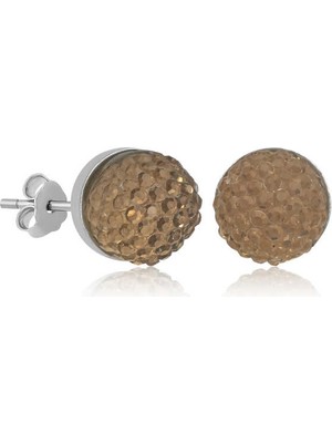 Tienda Elegante Gümüş Kristal Çivili Kadın Küpe