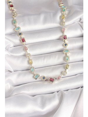 Aesco Pirinç Gold Renk Zirkon Taşlı Vıp Seri Kadın Kolye - Lisinya