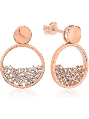 Tienda Elegante Gümüş Rose Çiğ Damlası Bayan Küpe