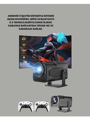 Aesco HCS350PRO 1080P Full Hd Taşınabilir Android Projektör - Lisinya